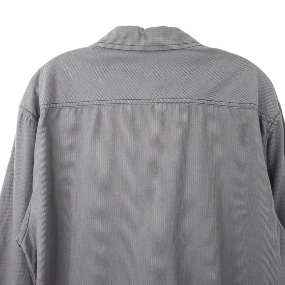 Carbon Slim Fit Button Front Shirt Mens XXL READ Tab Sleeve Snap Pockets Gray - Picture 14 of 16